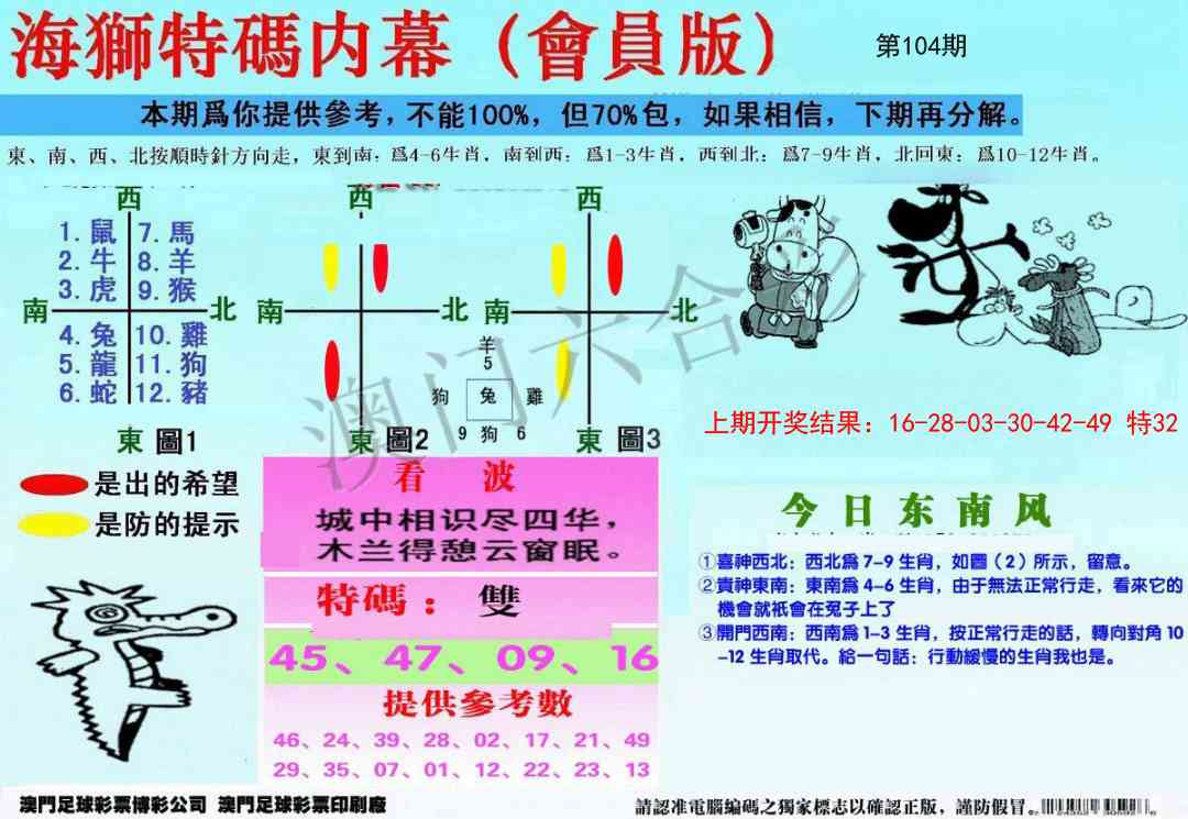 104期另版海狮特码内幕报[图]