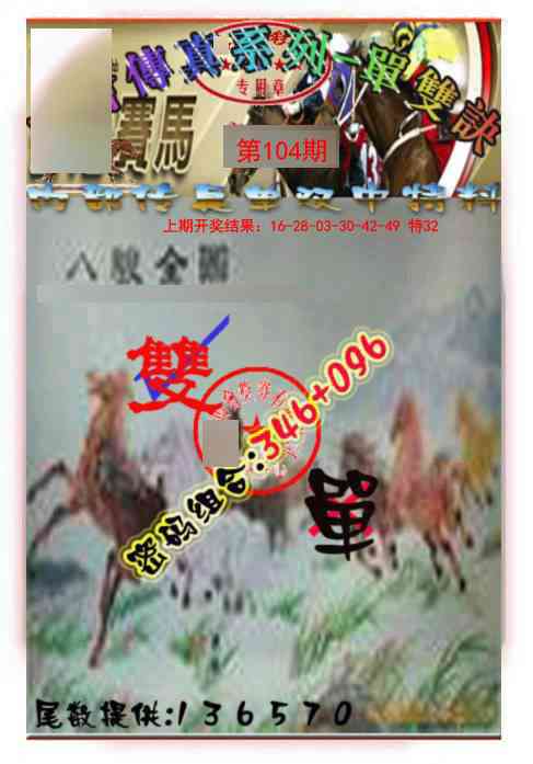 104期马会传真-单双诀[图]
