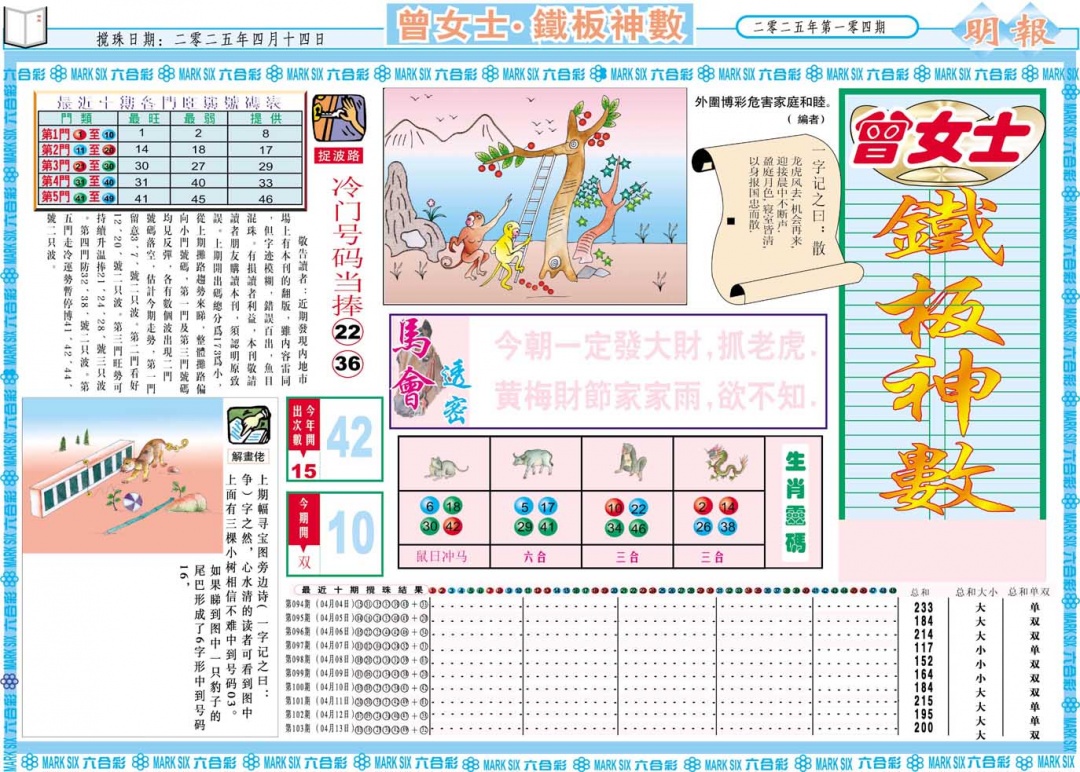 104期曾女士铁板神数A[图]