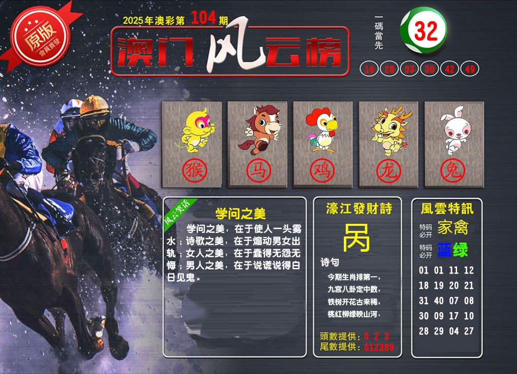 104期澳门风云榜[图]