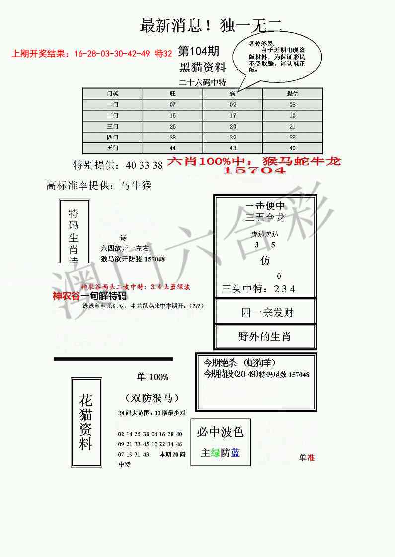 104期独一无二(正)[图]