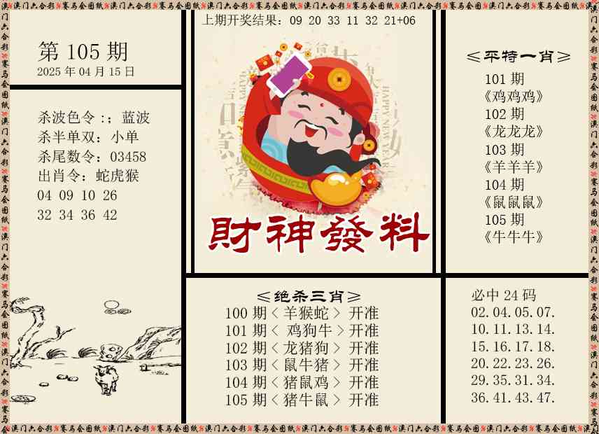 105期财神发料[图]