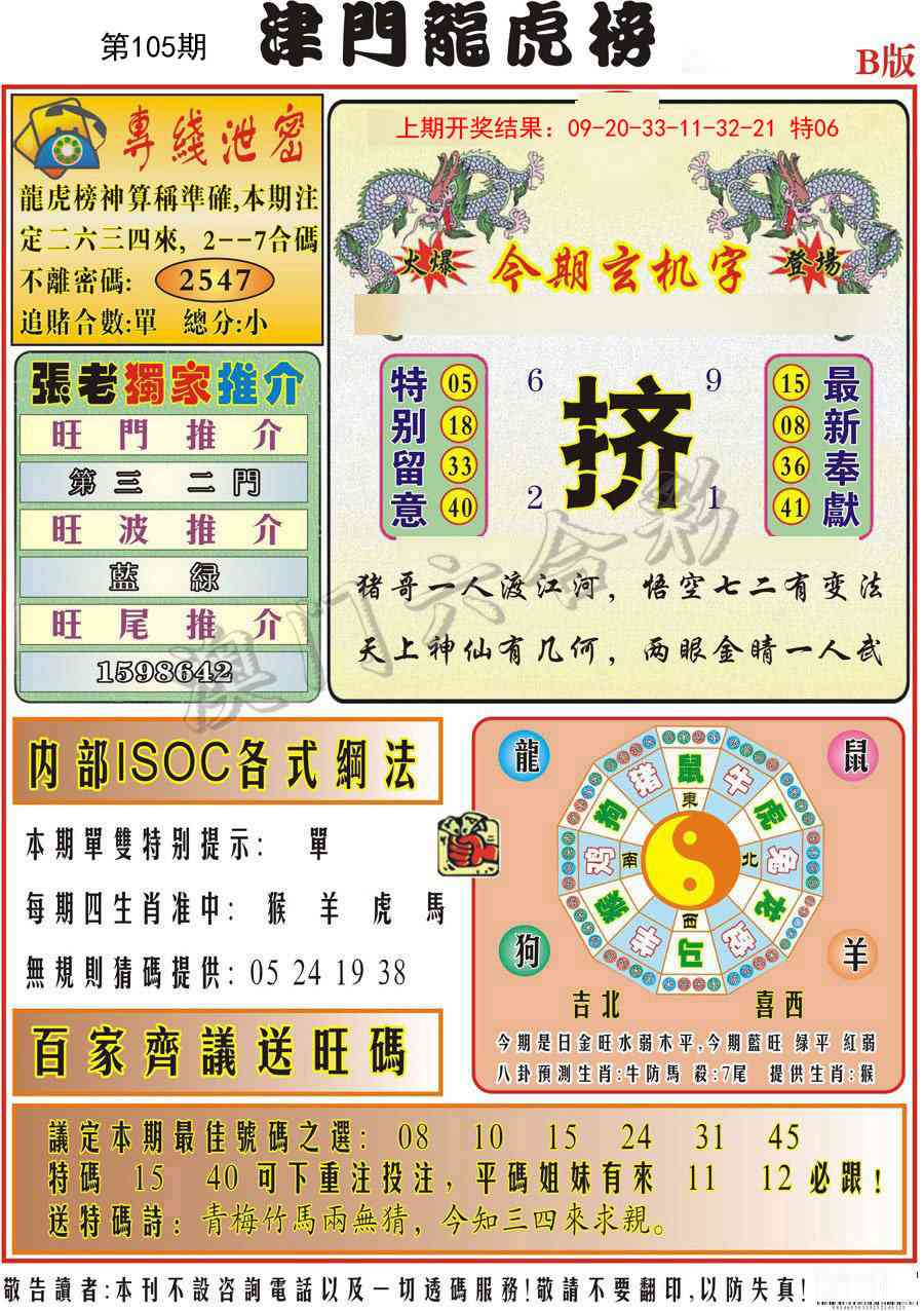 105期津门龙虎榜B[图]