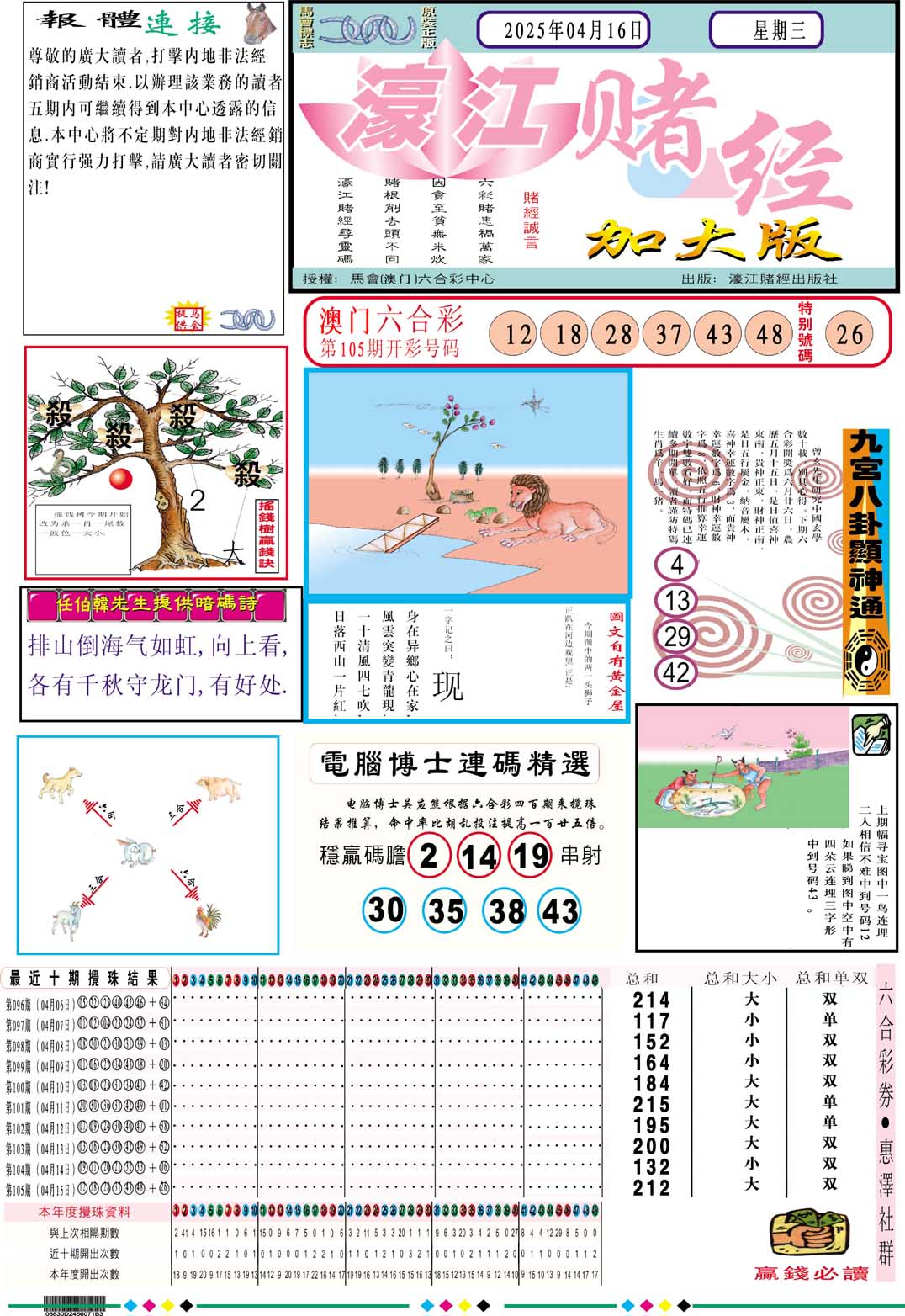 106期濠江赌经A加大版[图]