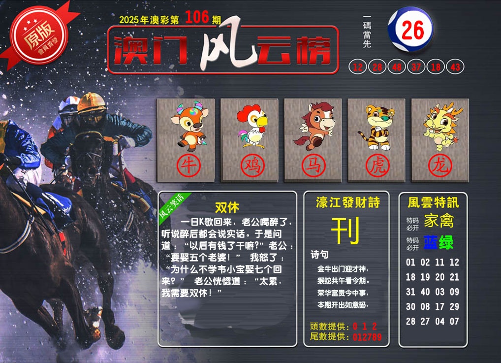 106期澳门风云榜[图]