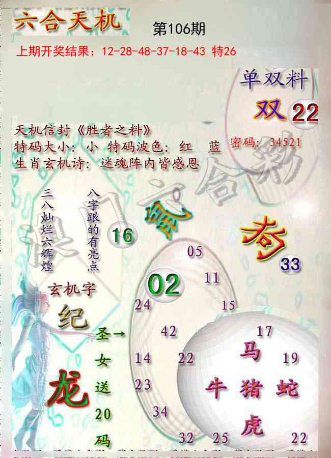 106期天机报[图]
