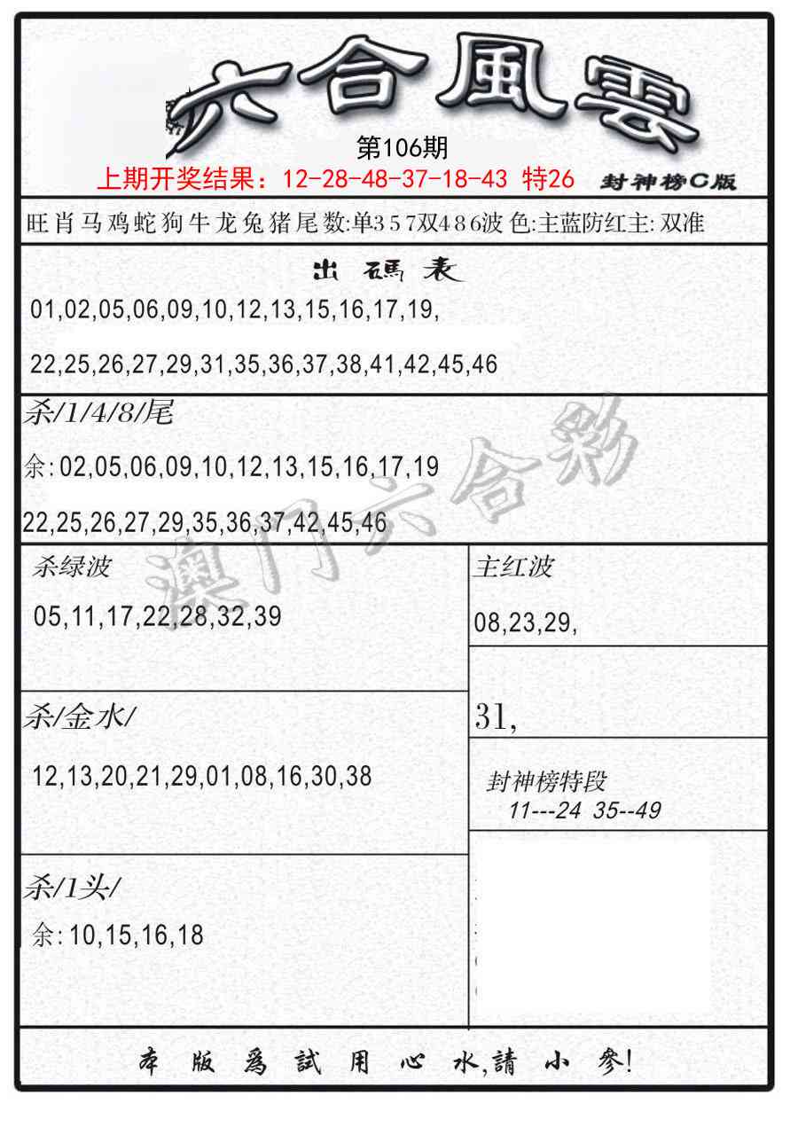106期六合风云B[图]