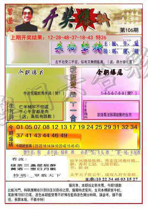 106期开奖爆料(新图推荐)[图]