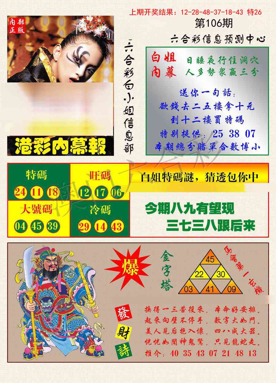 106期港彩内幕报[图]