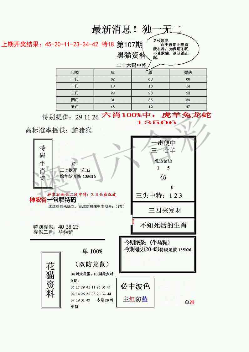 107期独一无二(正)[图]