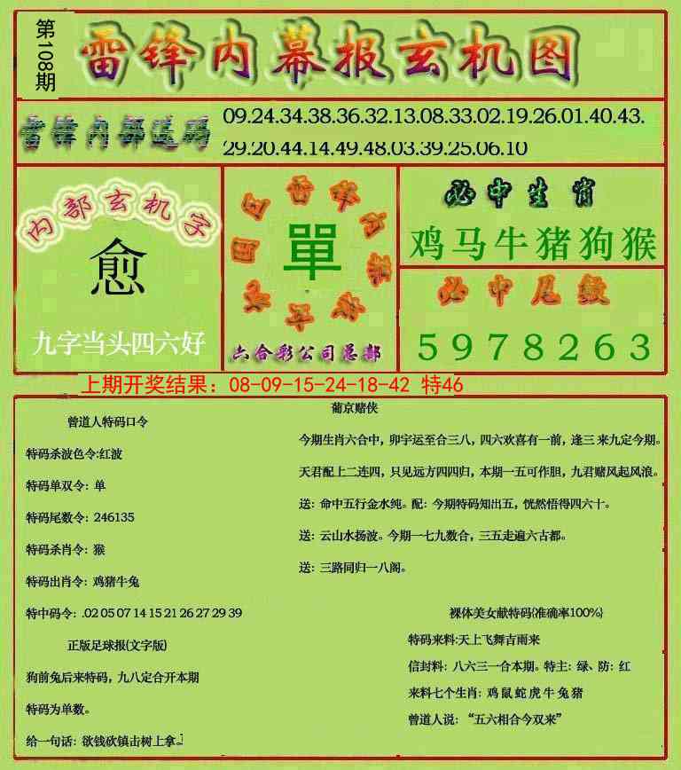 108期雷锋玄机报[图]