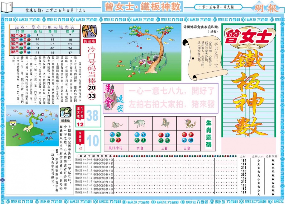 109期曾女士铁板神数A[图]