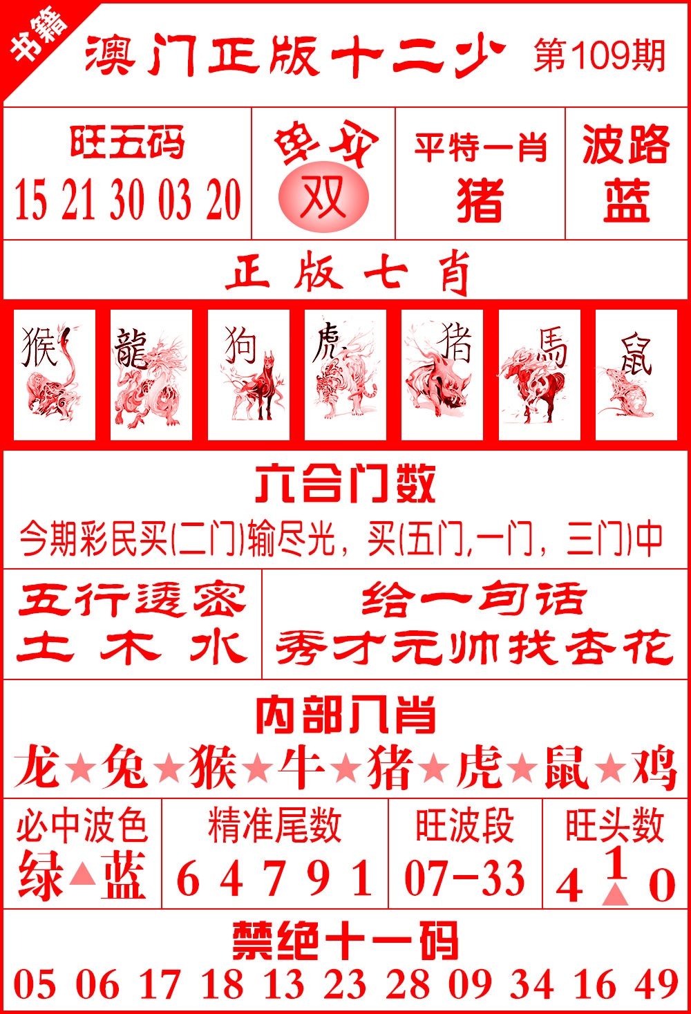 109期澳门十二少[图]