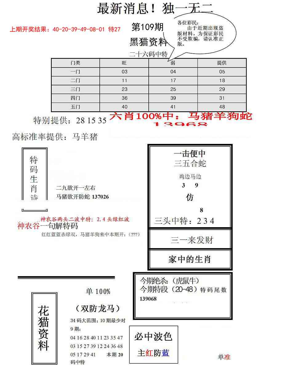 109期独一无二(正)[图]