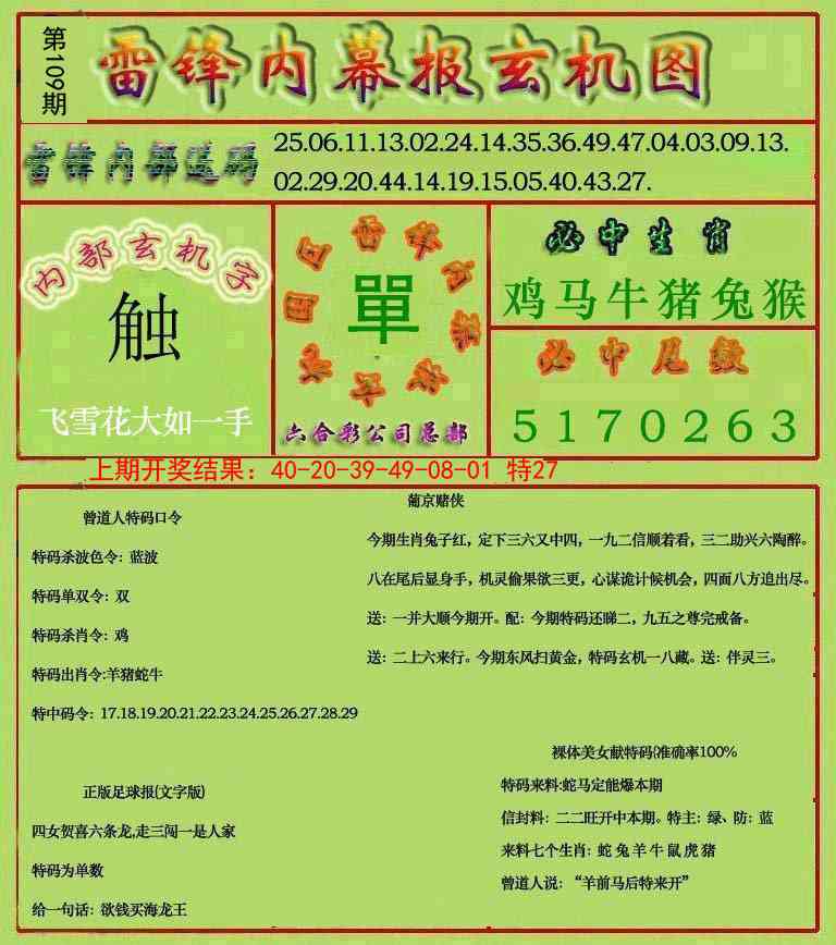 109期雷锋玄机报[图]