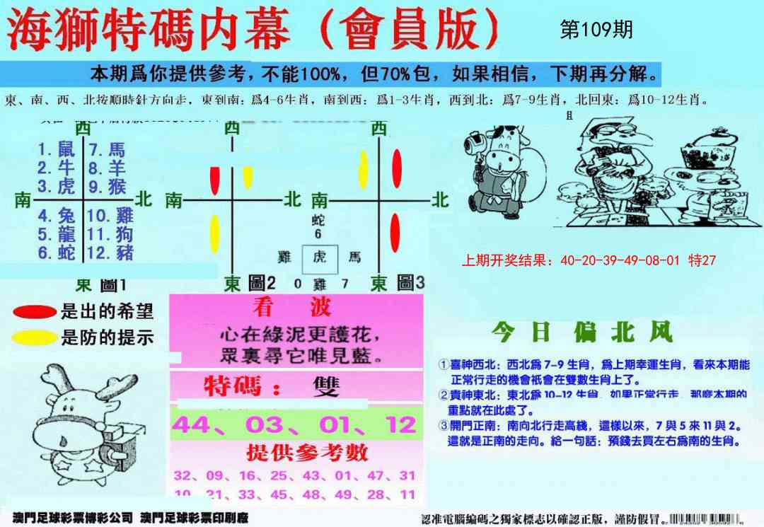109期另版海狮特码内幕报[图]