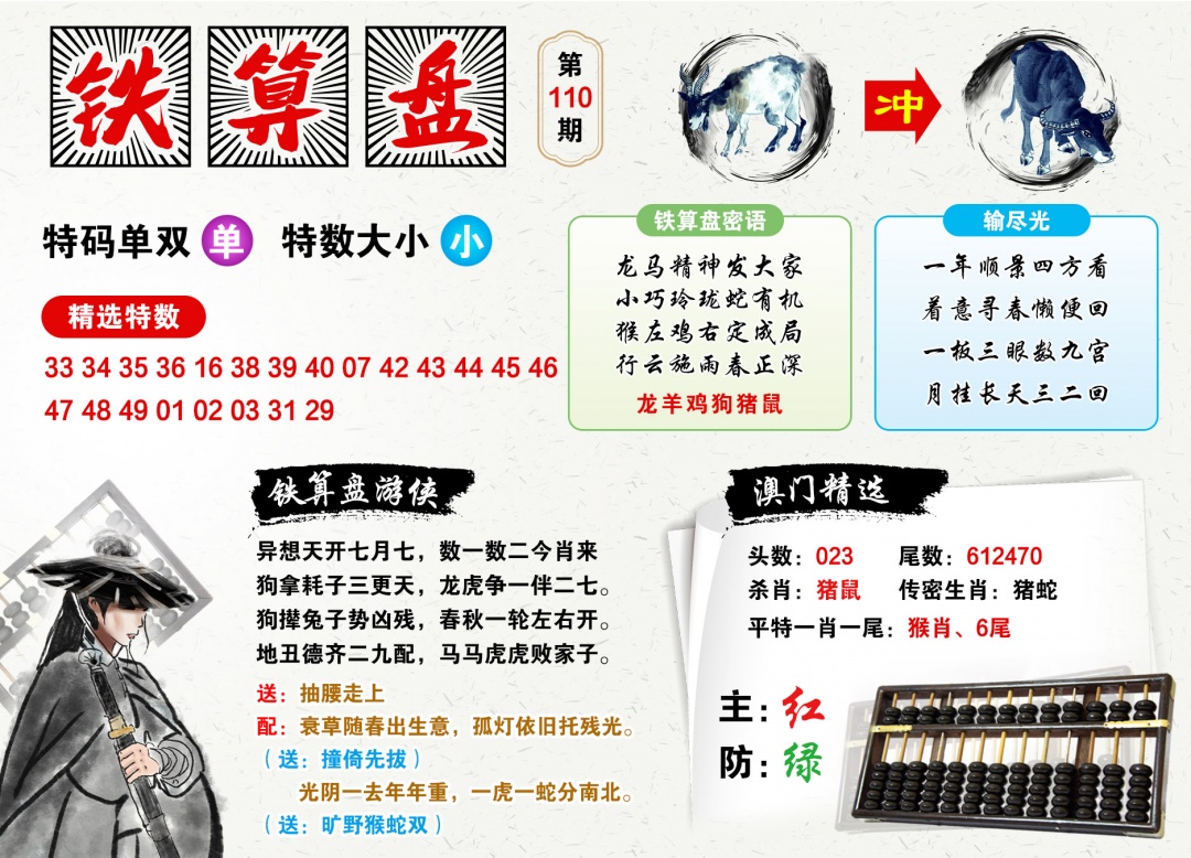 110期澳门铁算盘[图]