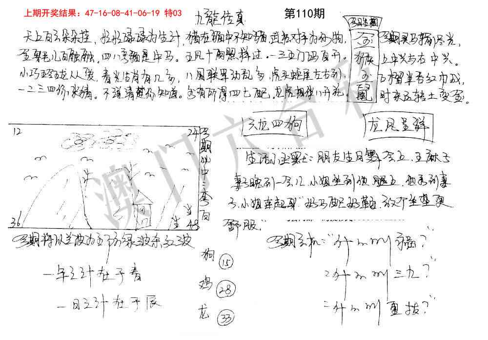 110期手写九龙内幕[图]