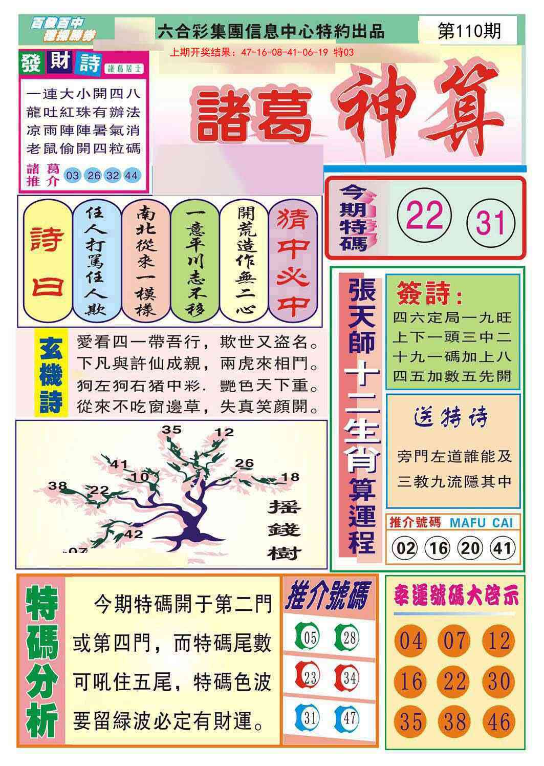 110期诸葛神算[图]