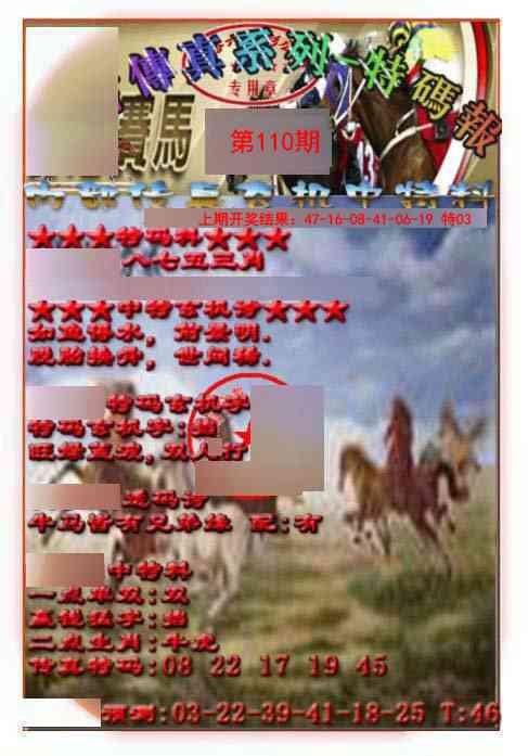 110期马会传真-特码报[图]