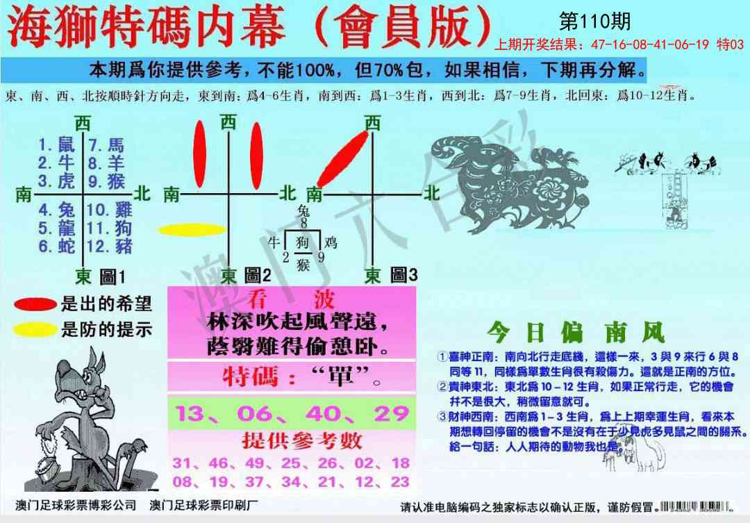 110期海狮特码会员报[图]