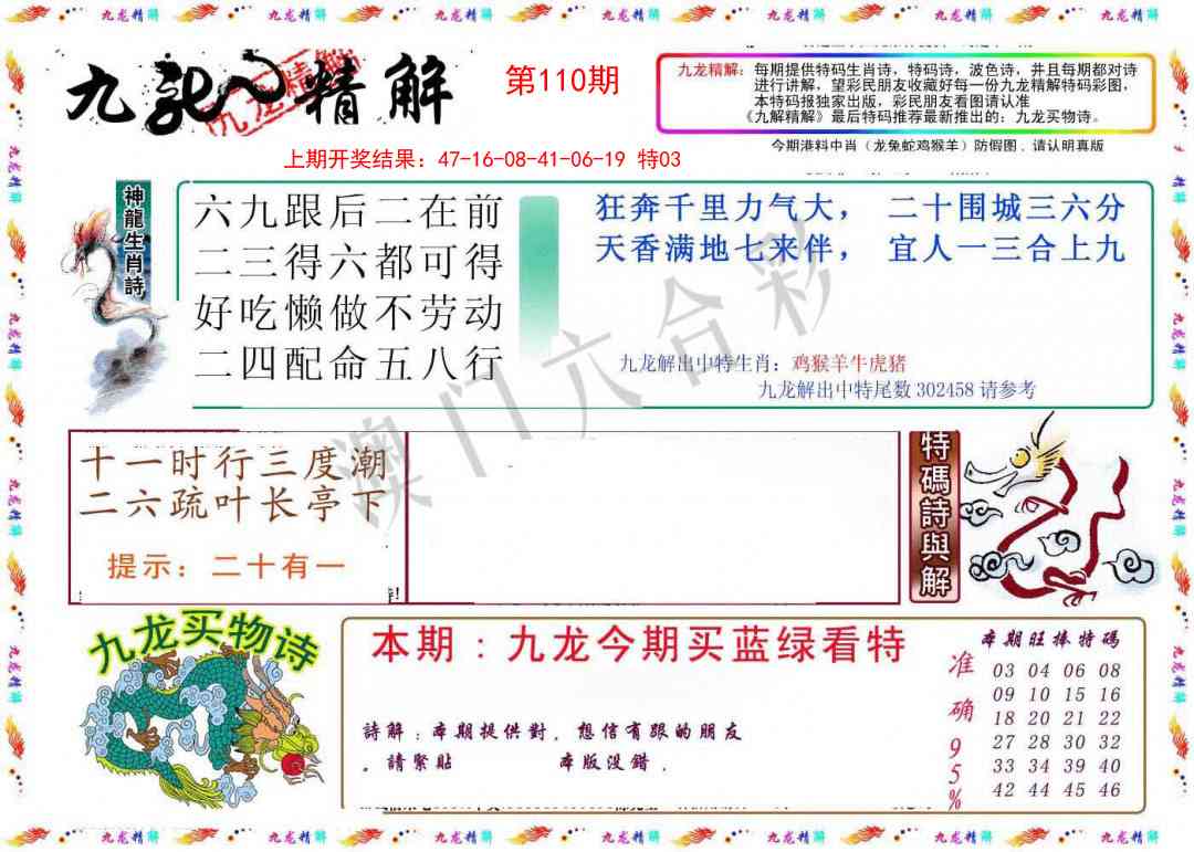 110期九龙精解[图]