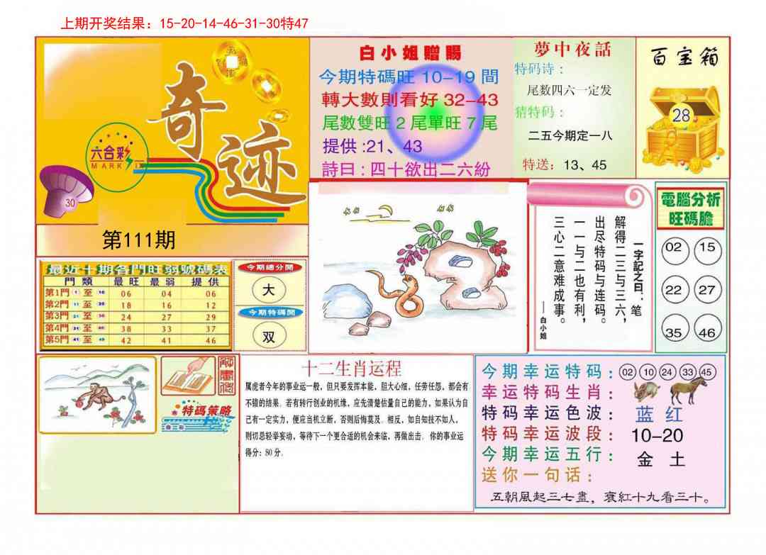 111期九龍奇迹A(推荐)[图]