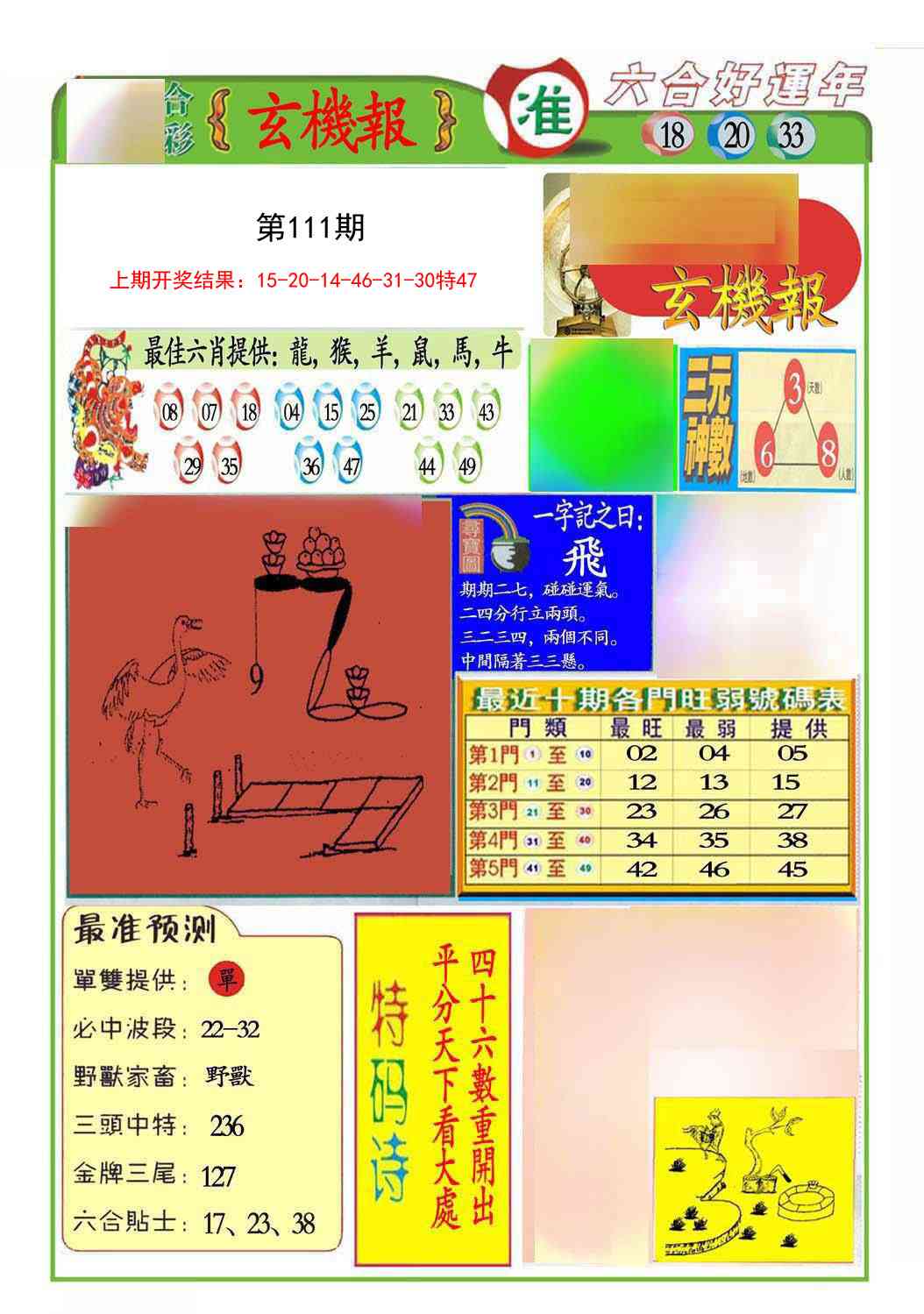 111期九龍玄机报(推荐)[图]