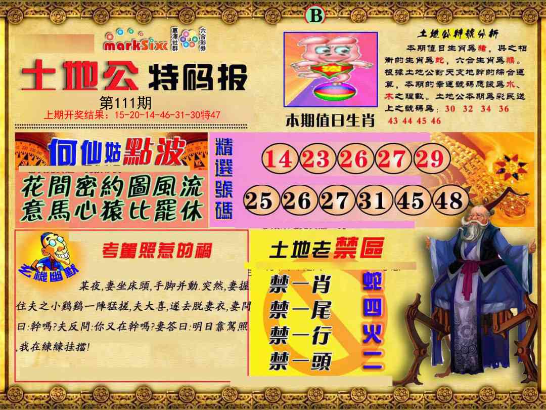 111期土地公特码报B[图]