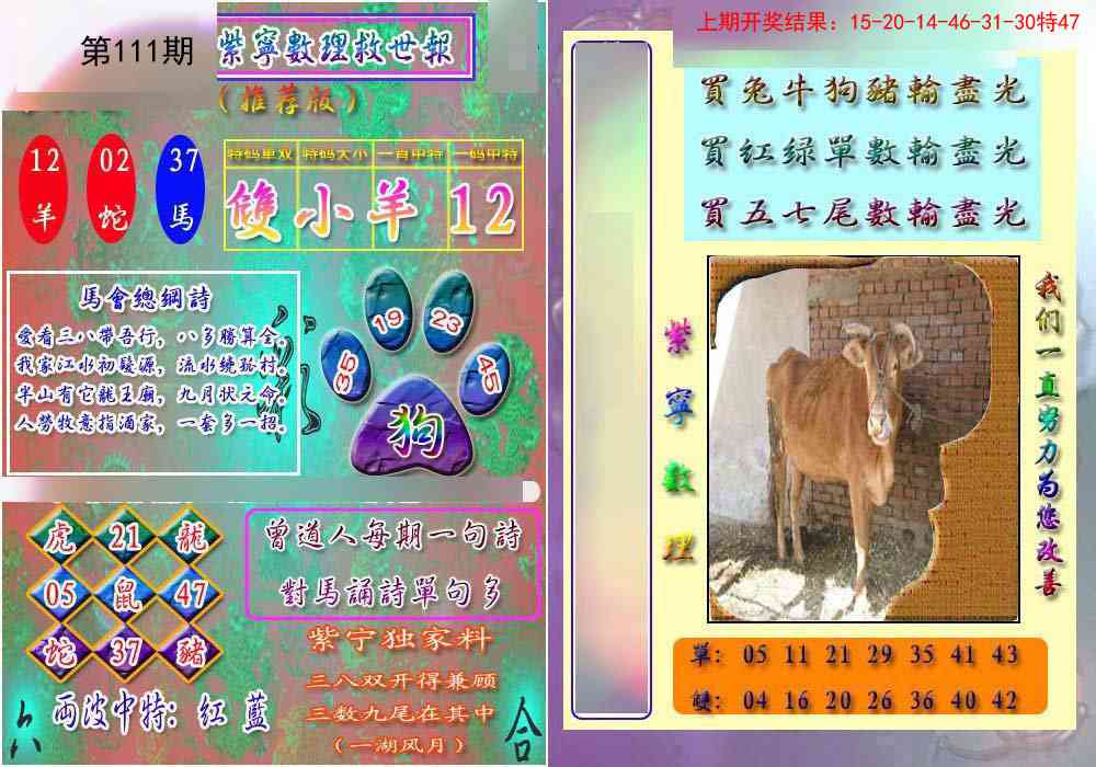 111期数理救世报[图]