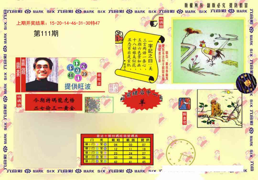 111期特码王(信封)[图]