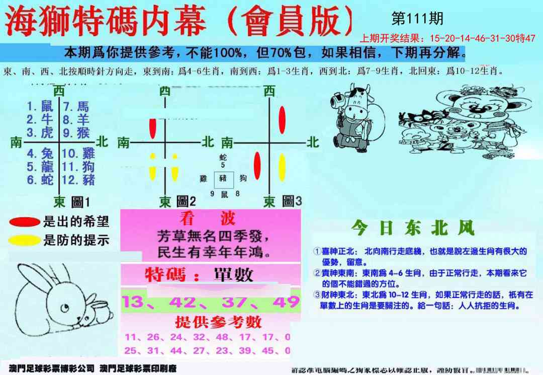 111期另版海狮特码内幕报[图]