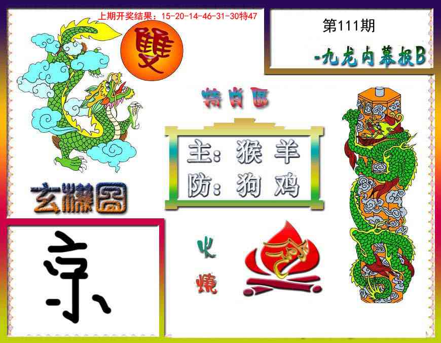 111期九龙内幕特肖图B[图]