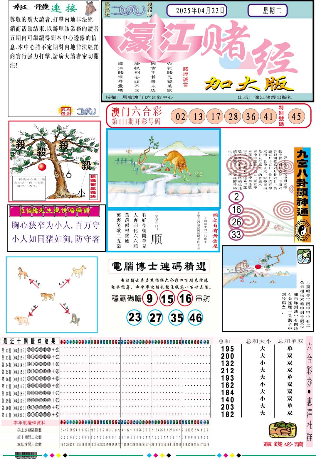 112期濠江赌经A加大版[图]