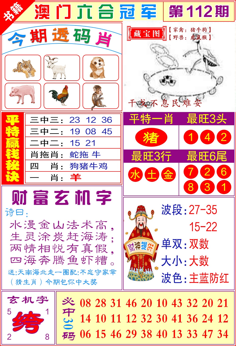 112期澳门六合冠军[图]