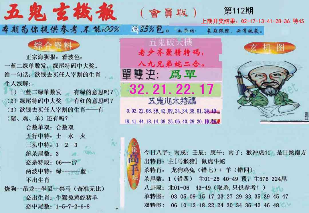 112期新五鬼玄机[图]