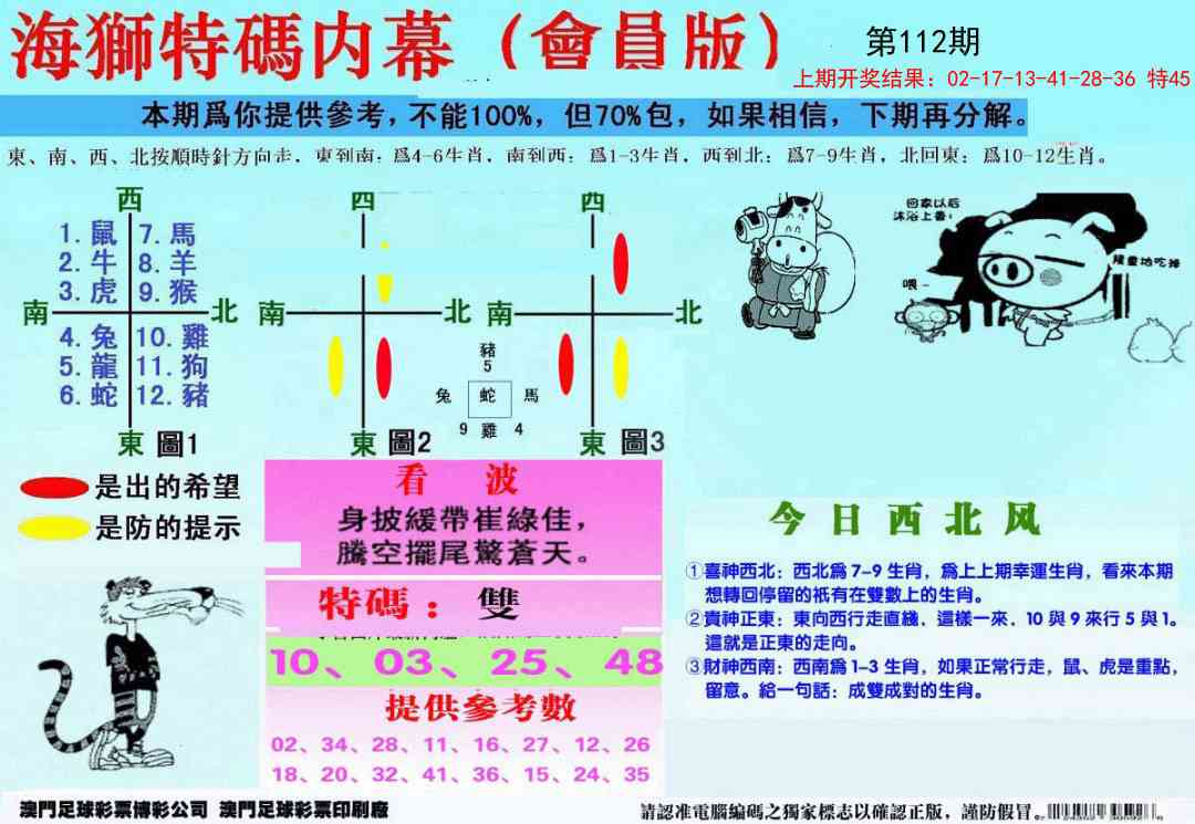 112期另版海狮特码内幕报[图]