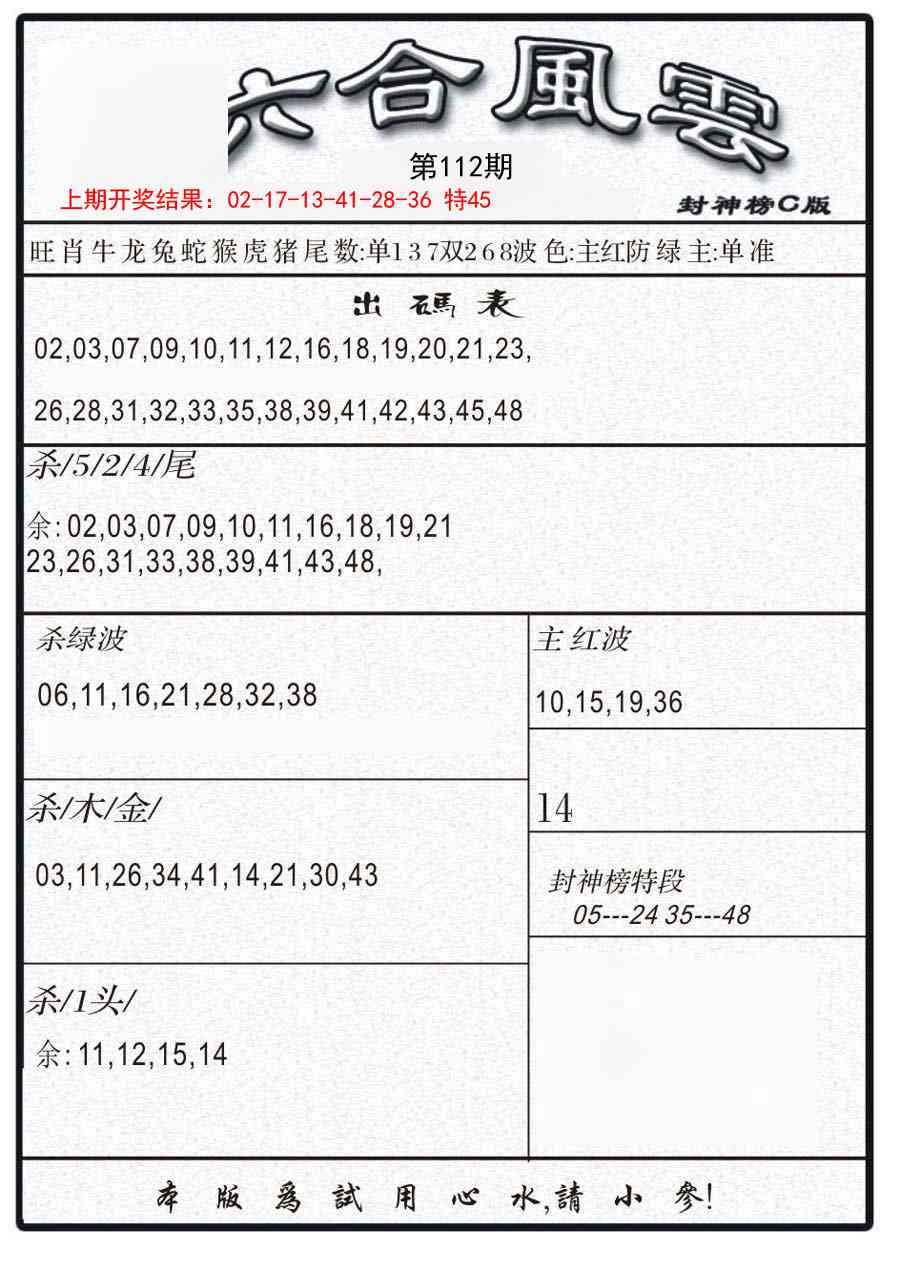 112期六合风云B[图]