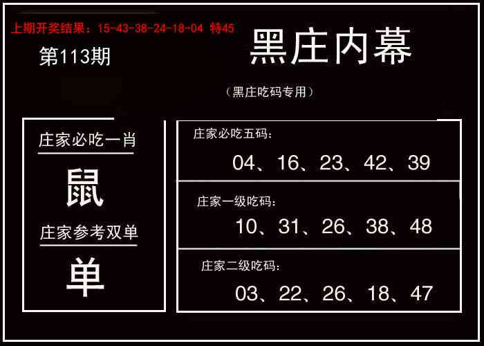 113期黑庄内幕[图]