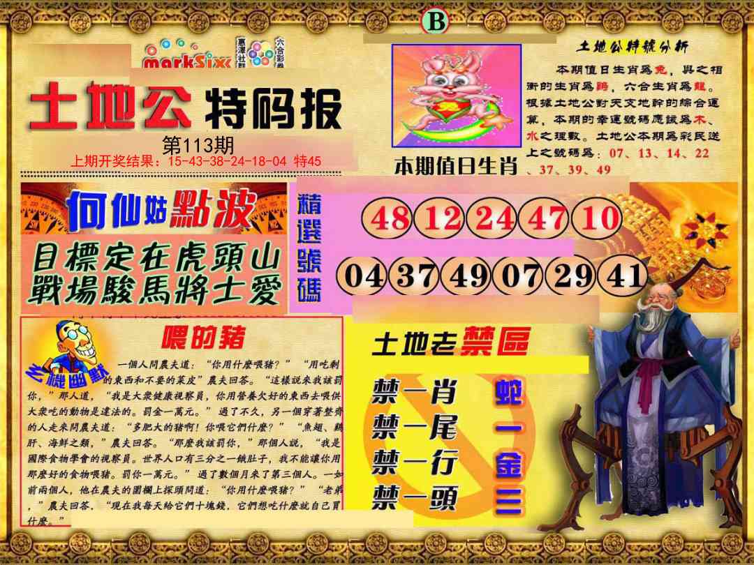 113期土地公特码报B[图]