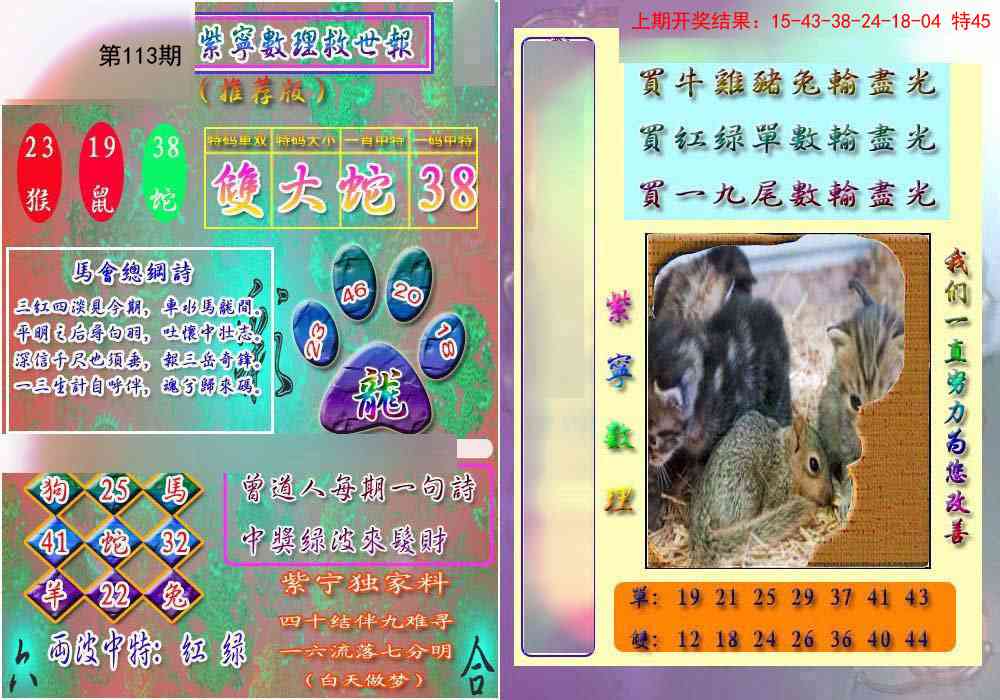113期数理救世报[图]