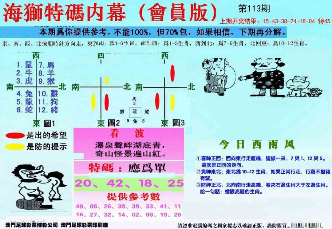 113期另版海狮特码内幕报[图]