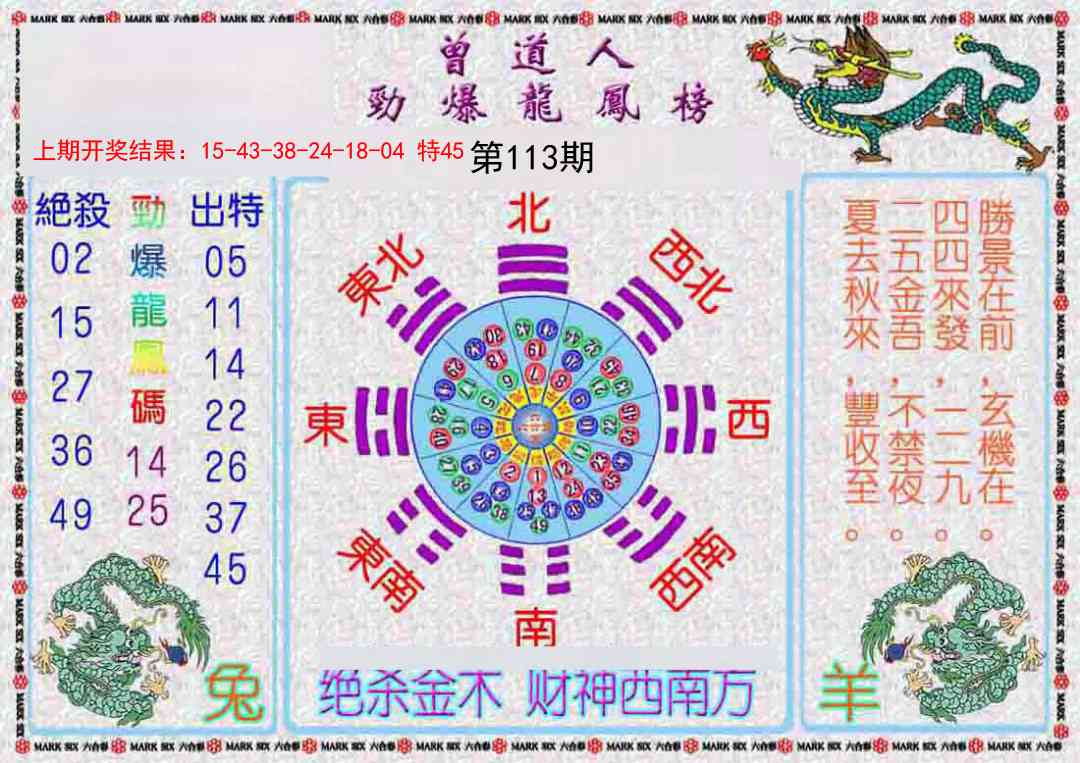 113期曾道人劲爆龙凤榜[图]