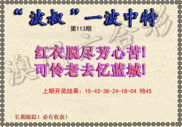 113期波叔一波中特[图]