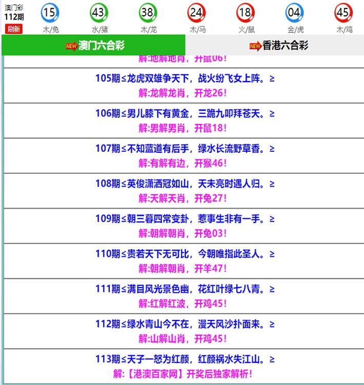 113期百家网玄机[图]