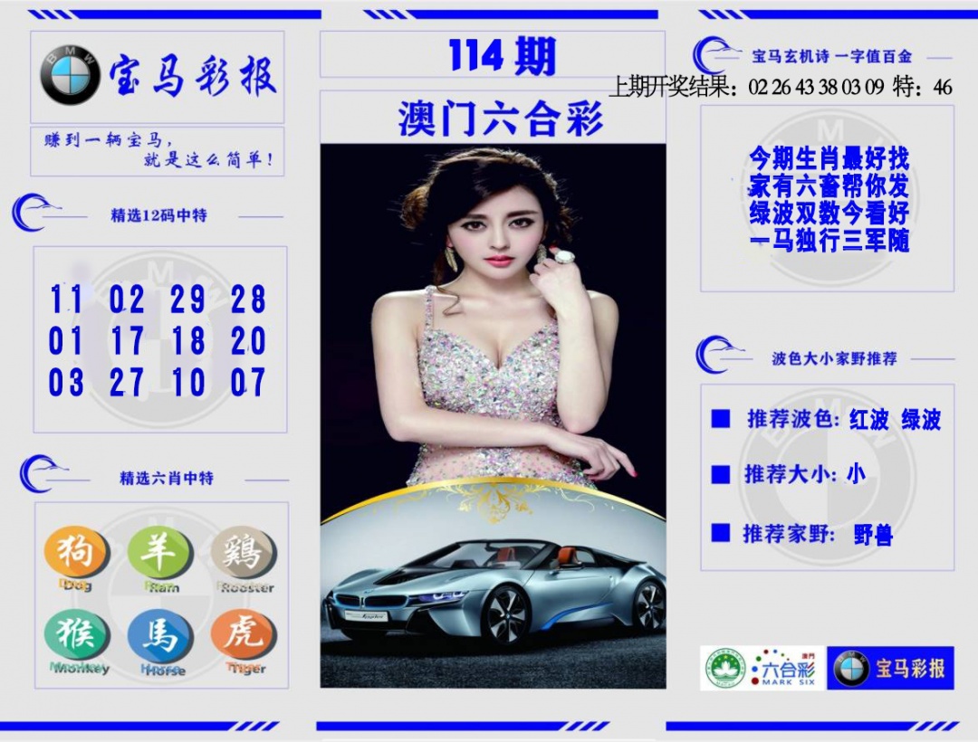 114期宝马彩报[图]