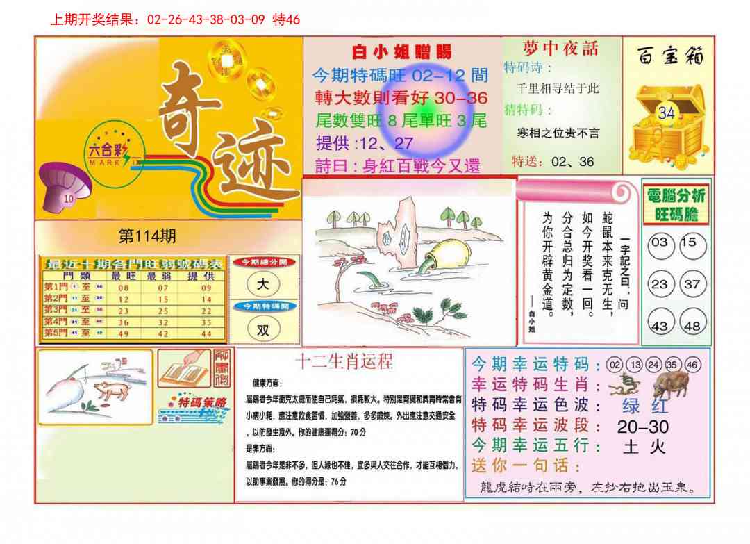 114期九龍奇迹A(推荐)[图]