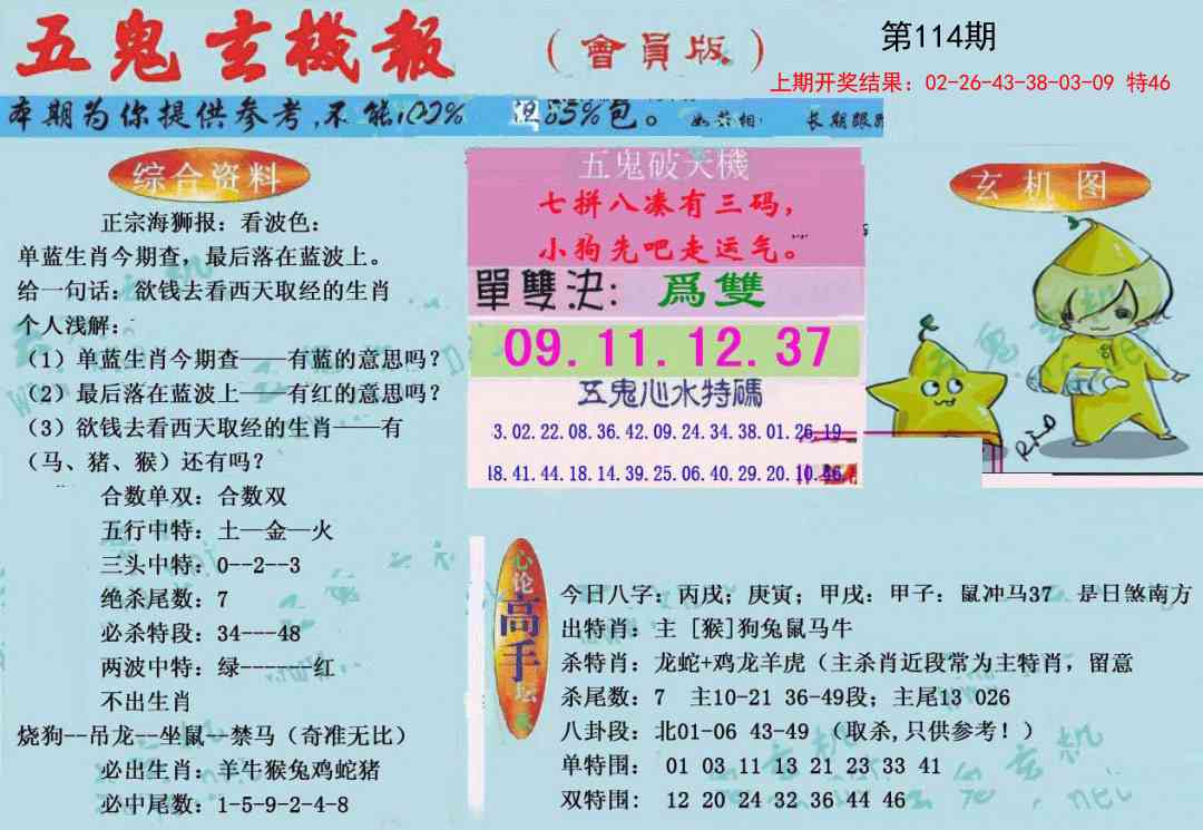 114期新五鬼玄机[图]