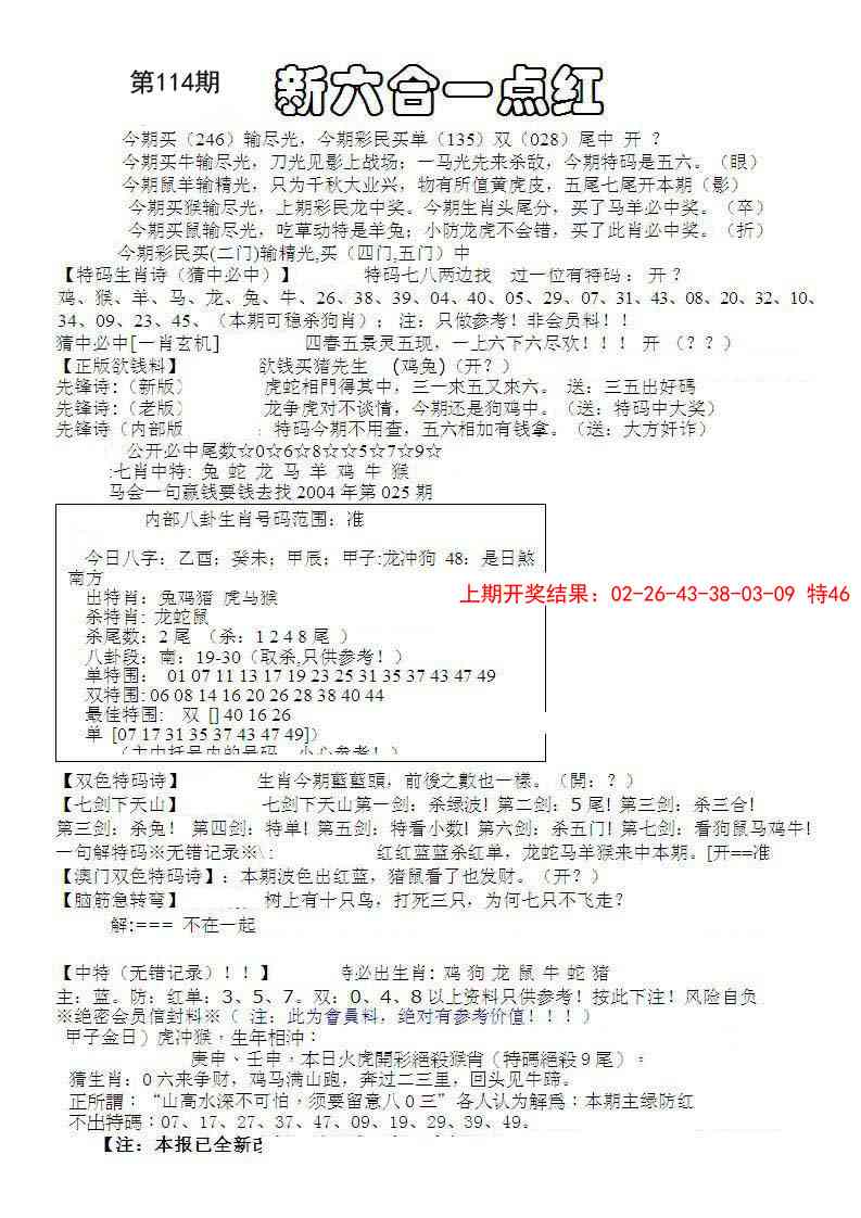 114期六合一点红A[图]