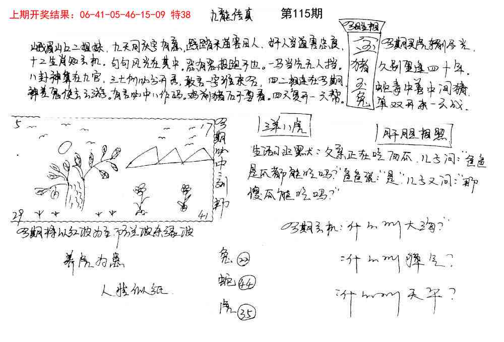 115期手写九龙内幕[图]